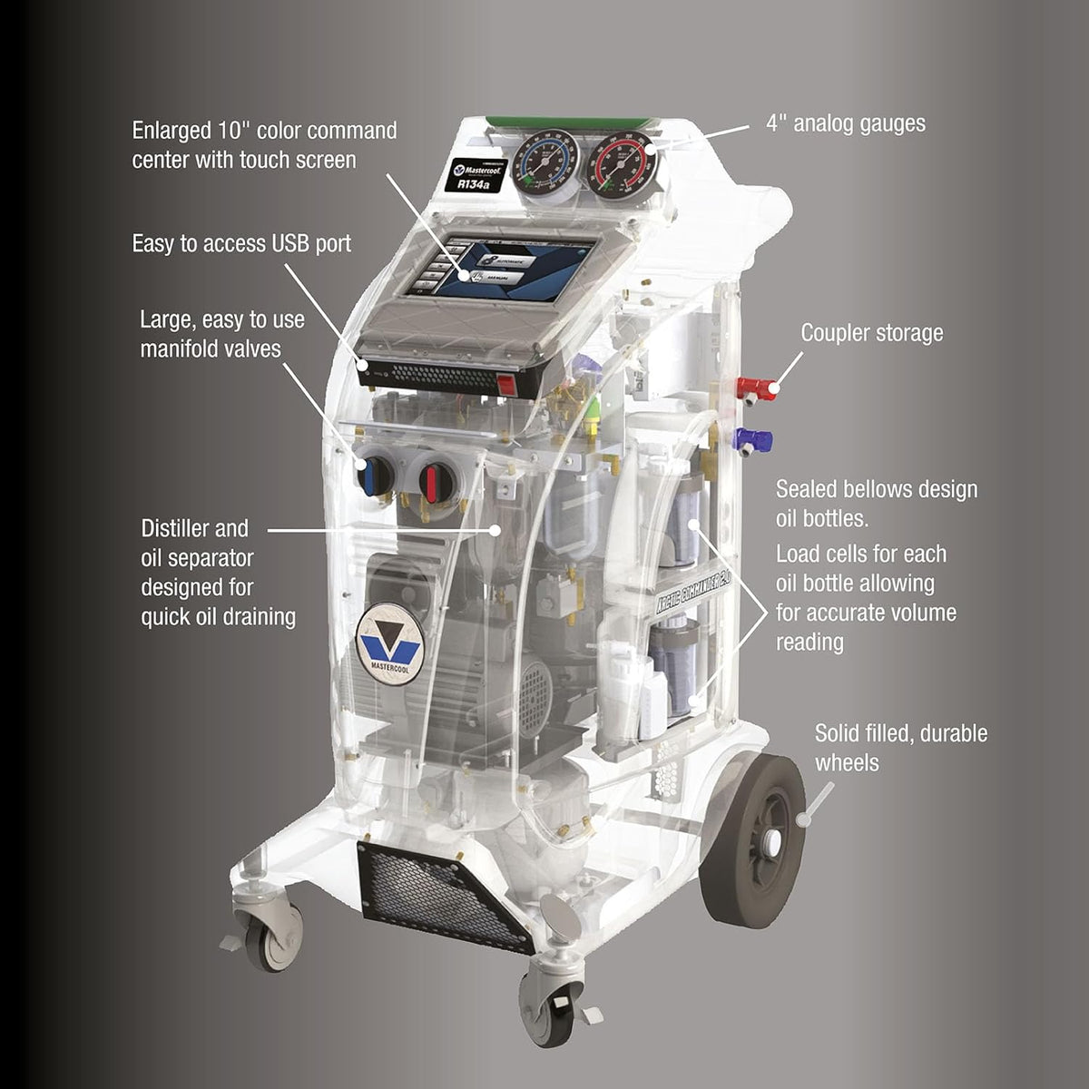 Recover/Recycle/Recharge Machine with Refrigerant Identifier Y2610