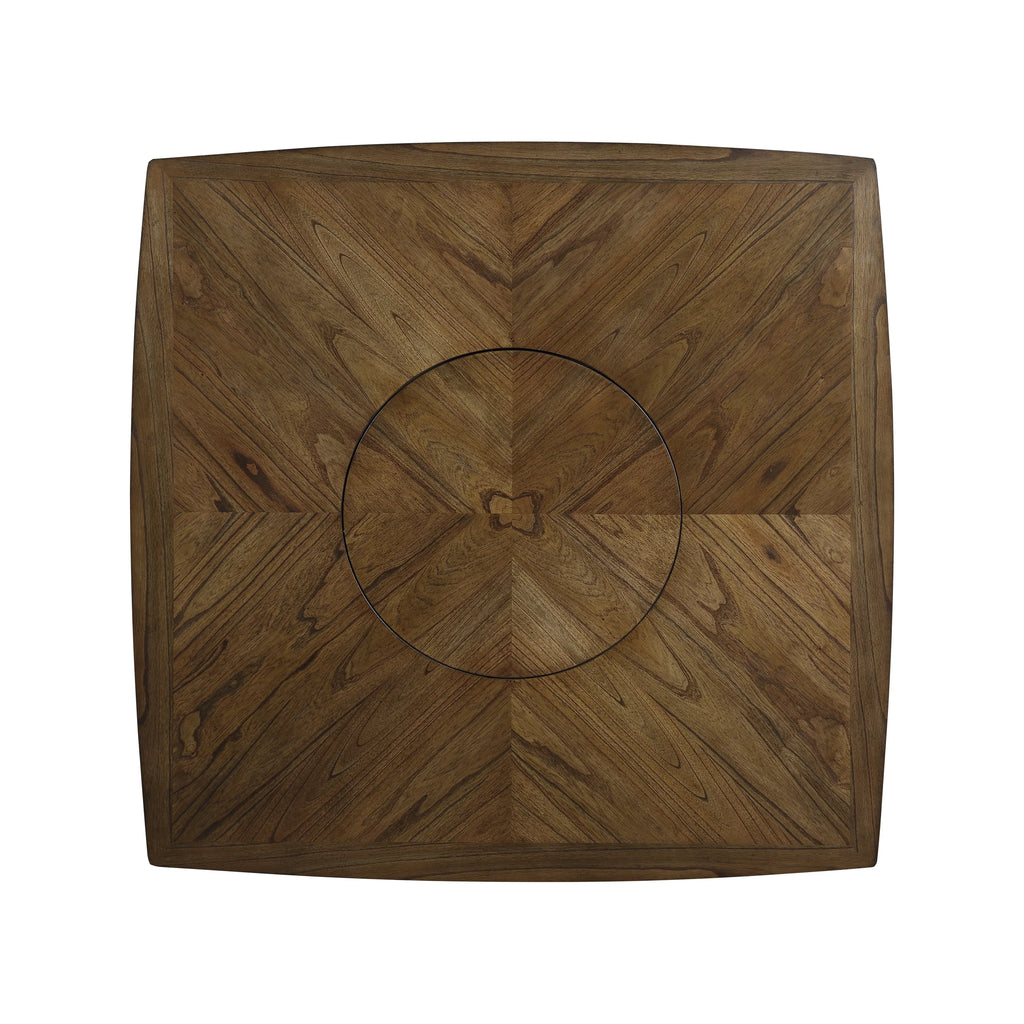 Light Oak Finish Counter Height Table with Lazy-Susan and Display Shelf Q404735