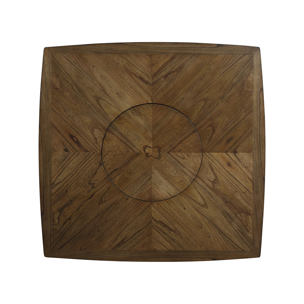 Light Oak Finish Counter Height Table with Lazy-Susan and Display Shelf Q404735