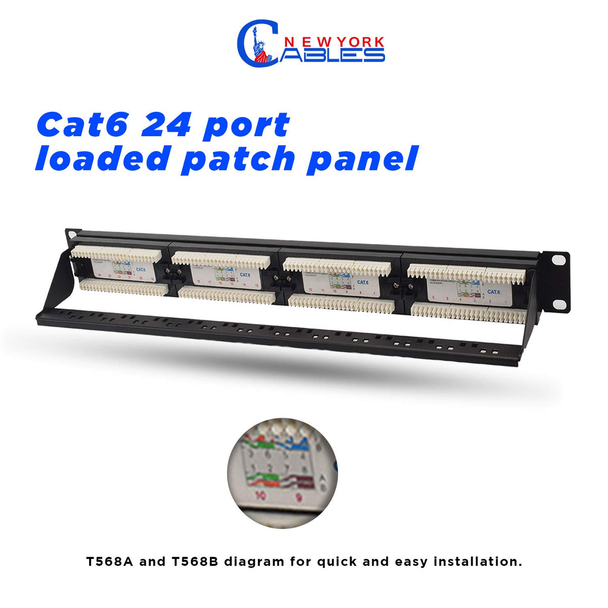 24 Port Cat6 Patch Panel Z662