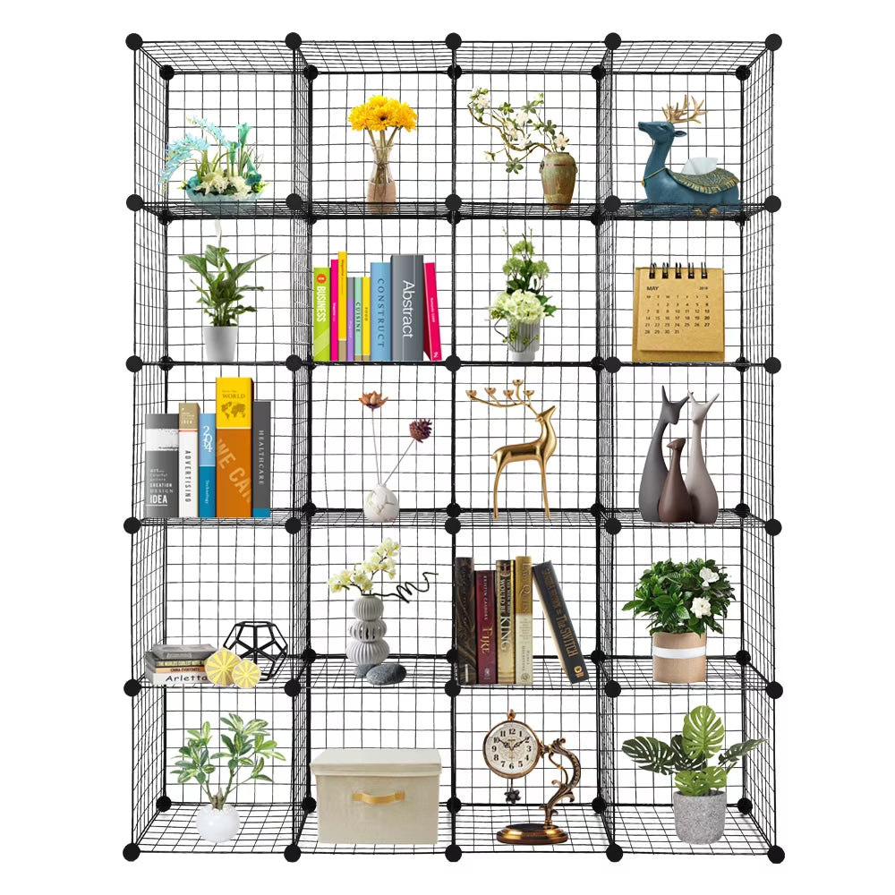 20-Cube Metal Wire Cube Storage Shelves Organizer Q572