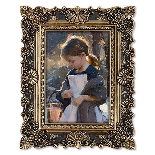 Black 8x10 Vintage Picture Frame with Glass Cover Z10815