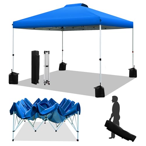 Blue 10x10ft Pop up Canopy Tent with Roller Bag B7204