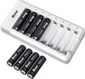 AA Rechargeable Batteries with Charger 8 Pack 2800mAh Ni-MH AA Set H273743