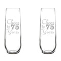 Set of 2 Stemless Glass Champagne Flutes 8.5 oz J3409