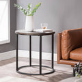 Natural Reclaimed Wood Round Industrial End Table X651554