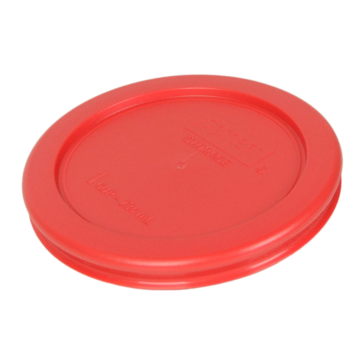 1-Cup Clear Round Glass Food Storage Bowl with Red Plastic Lid, 4-Pack K7584