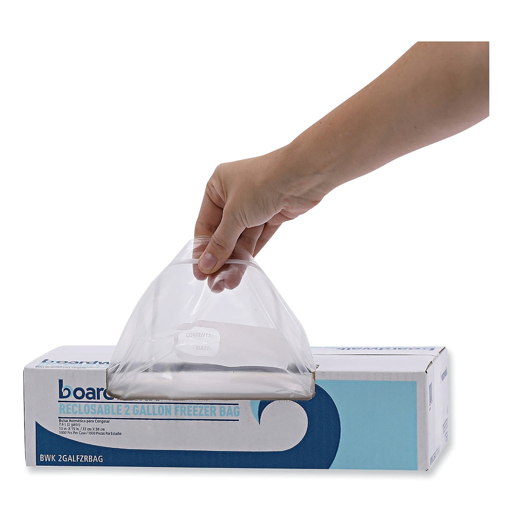 Reclosable Food Storage Bags, 2 gal, Clear, 100/Box Q700