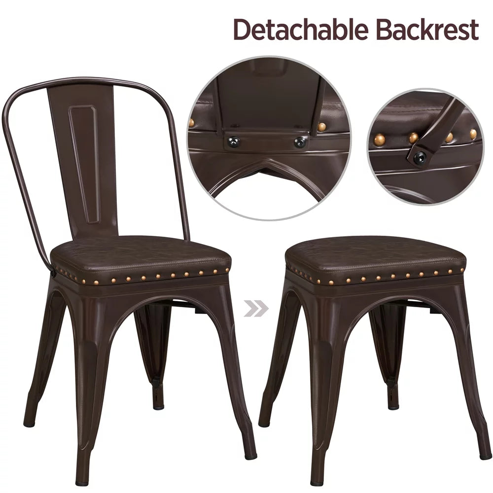 Brown Set of 4 Dining Chair with Cushion S269625