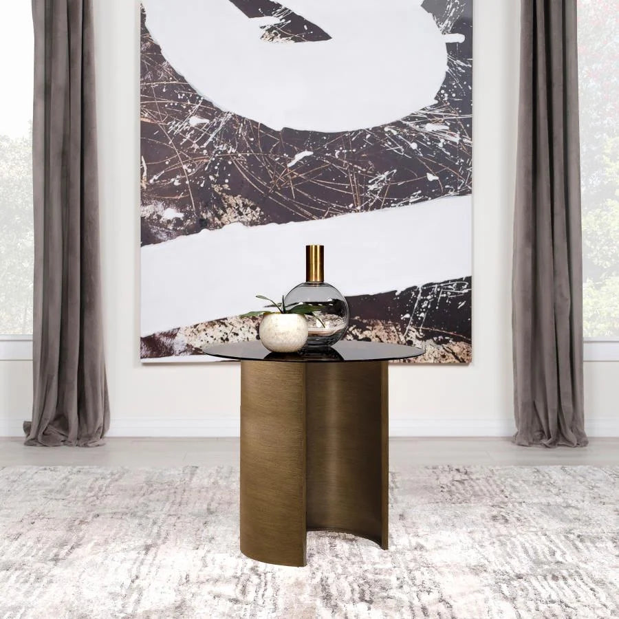 Round End Table with Tempered Glass Top U16081