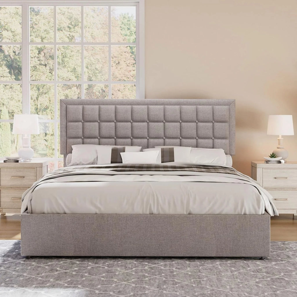 King Size Lift Up Storage Upholstered Platform Bed Frame K59391