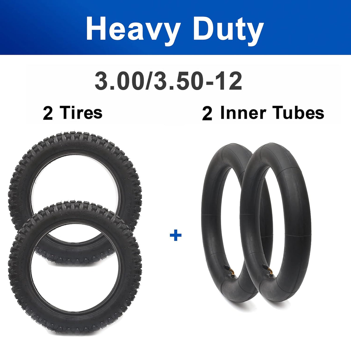 3.00-12 Knobby Motocross Bike Tire and Tube Set with TR87 Valve Stem A313