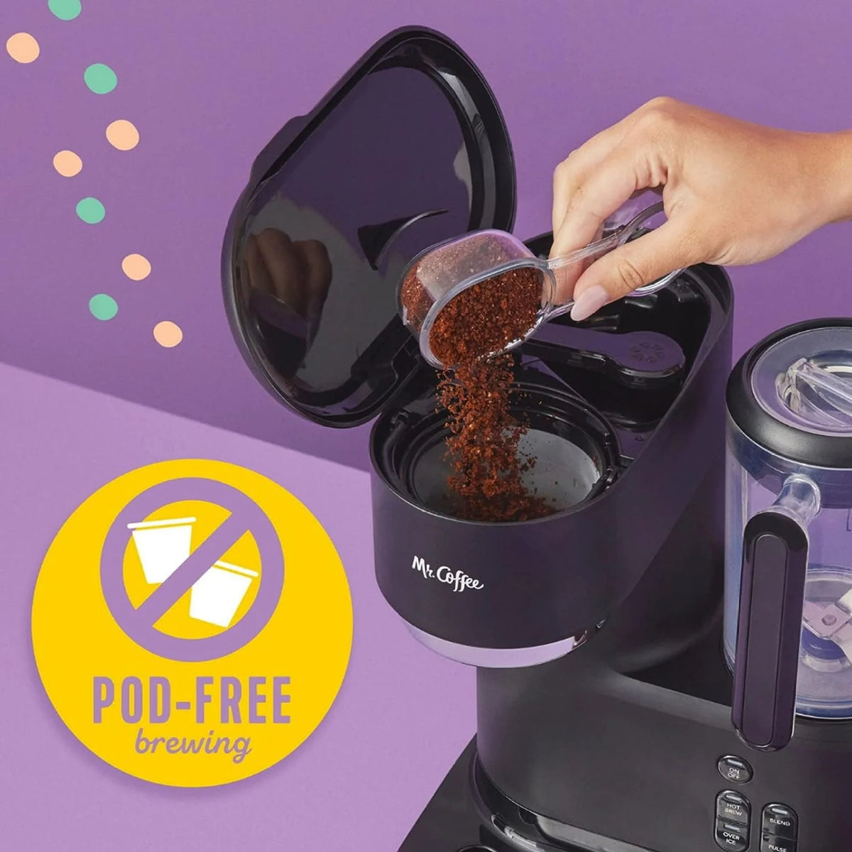 3-in-1 Iced and Hot Coffee and Tea Maker and Blender with Reusable Filter V77214