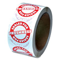 Tamper Seal Label, 2x22 Dia, Red/White, 500/Roll A65343