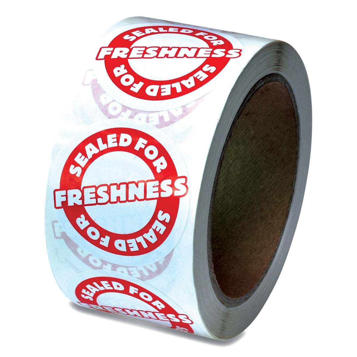 Tamper Seal Label, 2x22 Dia, Red/White, 500/Roll A65343