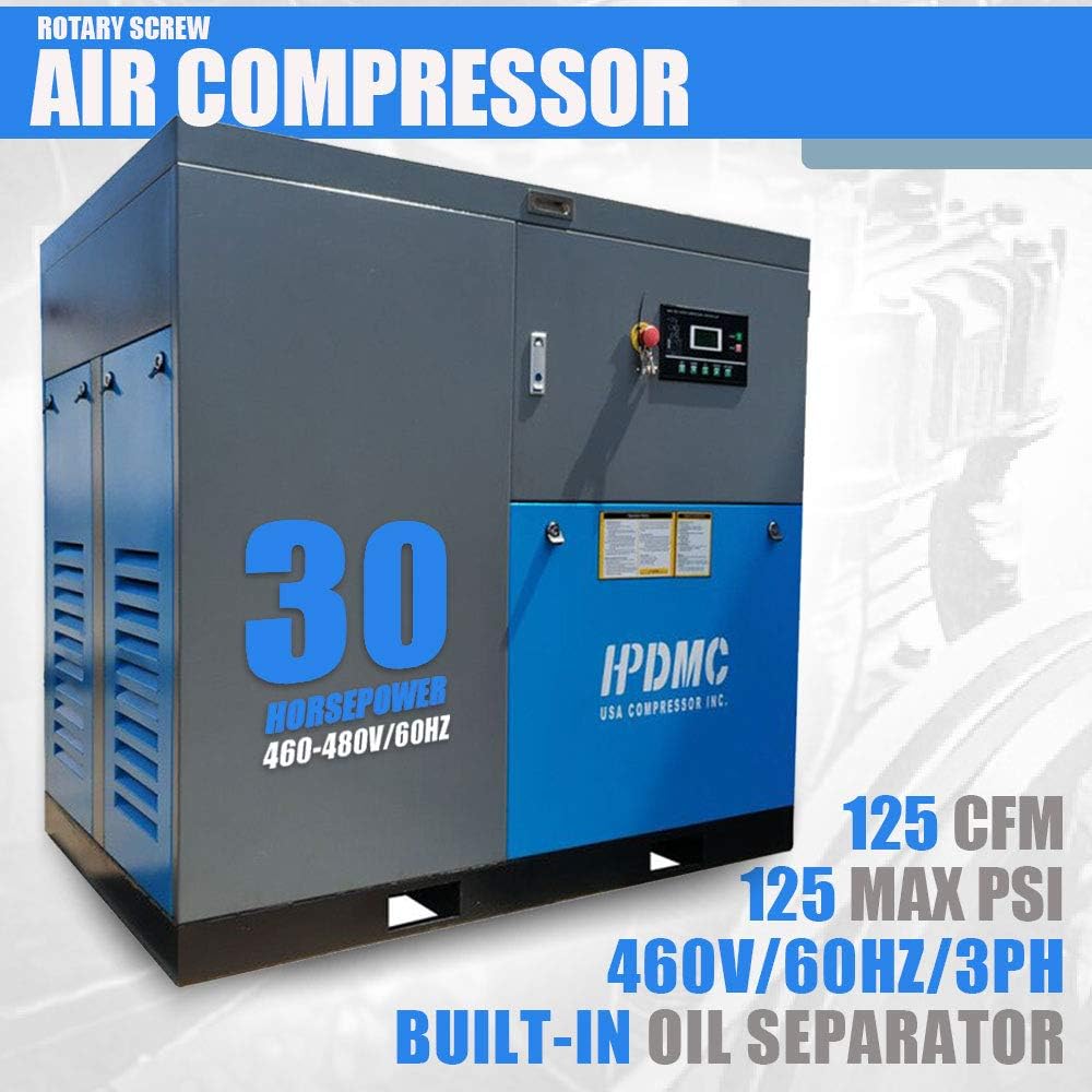 30HP 125CFM@125 PSI 460-480V 60Hz 3-Phase Heavy Duty Stationary Industrial Air Compressor R739
