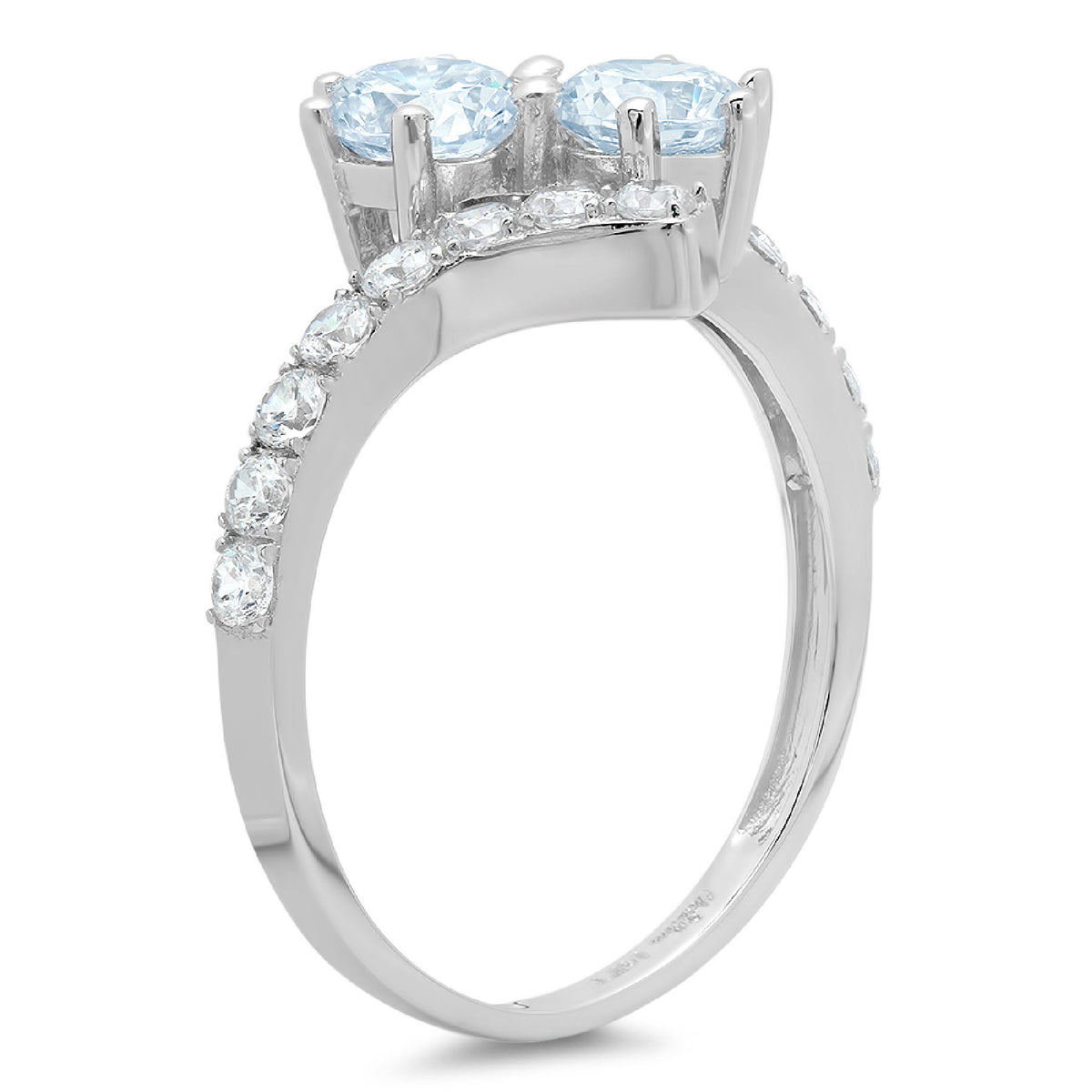 14k White Gold Sky Blue Topaz Ring Size 7.25 G27812
