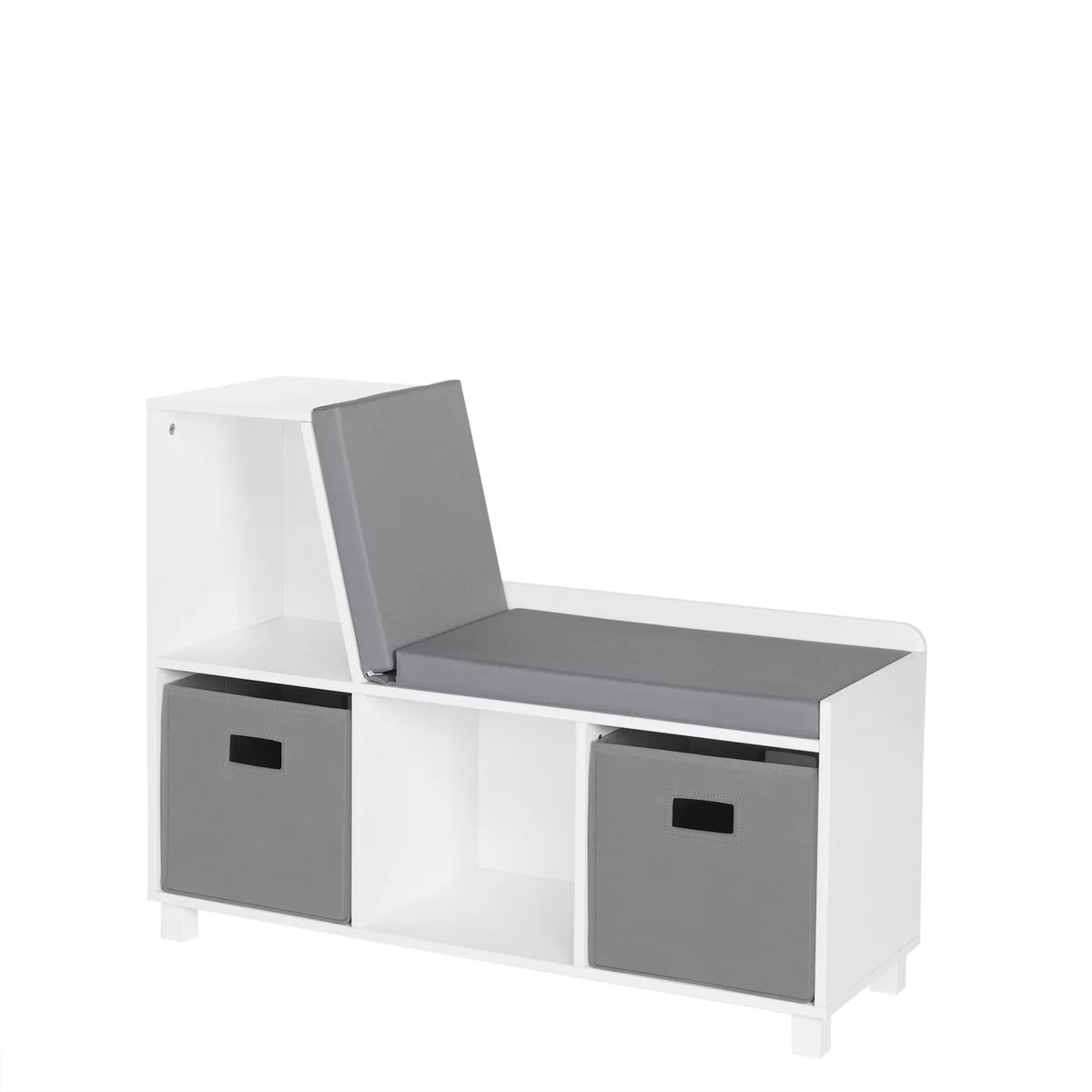 Gray Kids Storage Bench with Cubbies and 2pc Bin G211