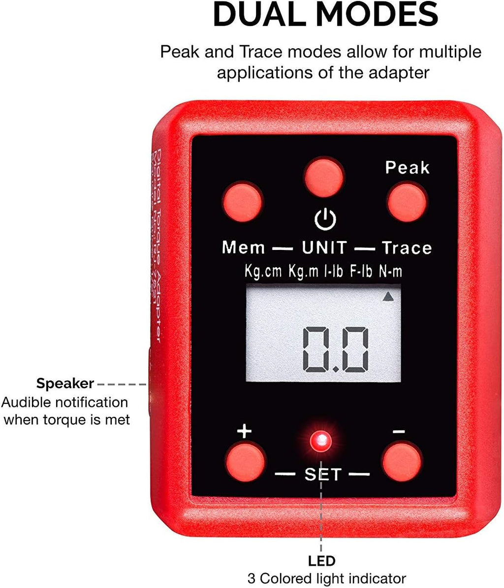 Digital Torque Adapter, 1/2" Drive, 29.5-147.5 Foot-Pound, Pack of 2 U30267