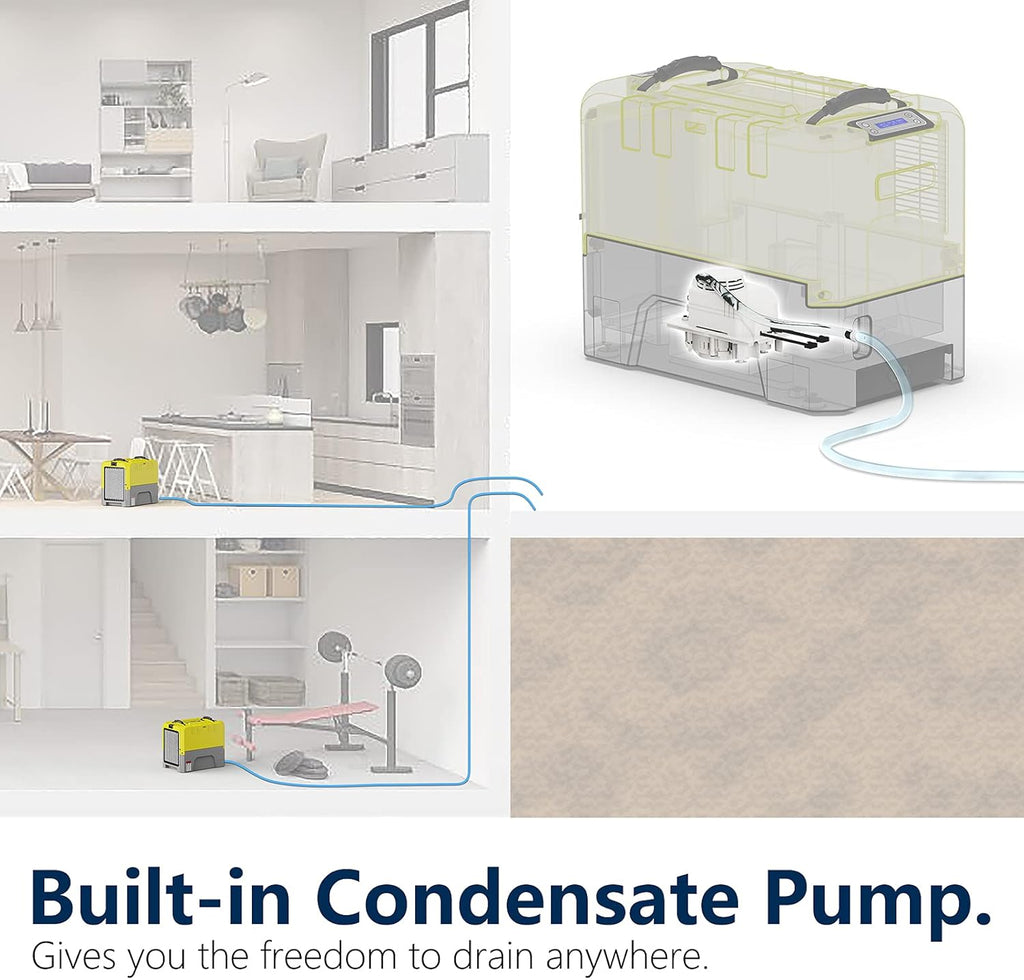 180 PPD Commercial Dehumidifier with Pump Drain Hose T854557