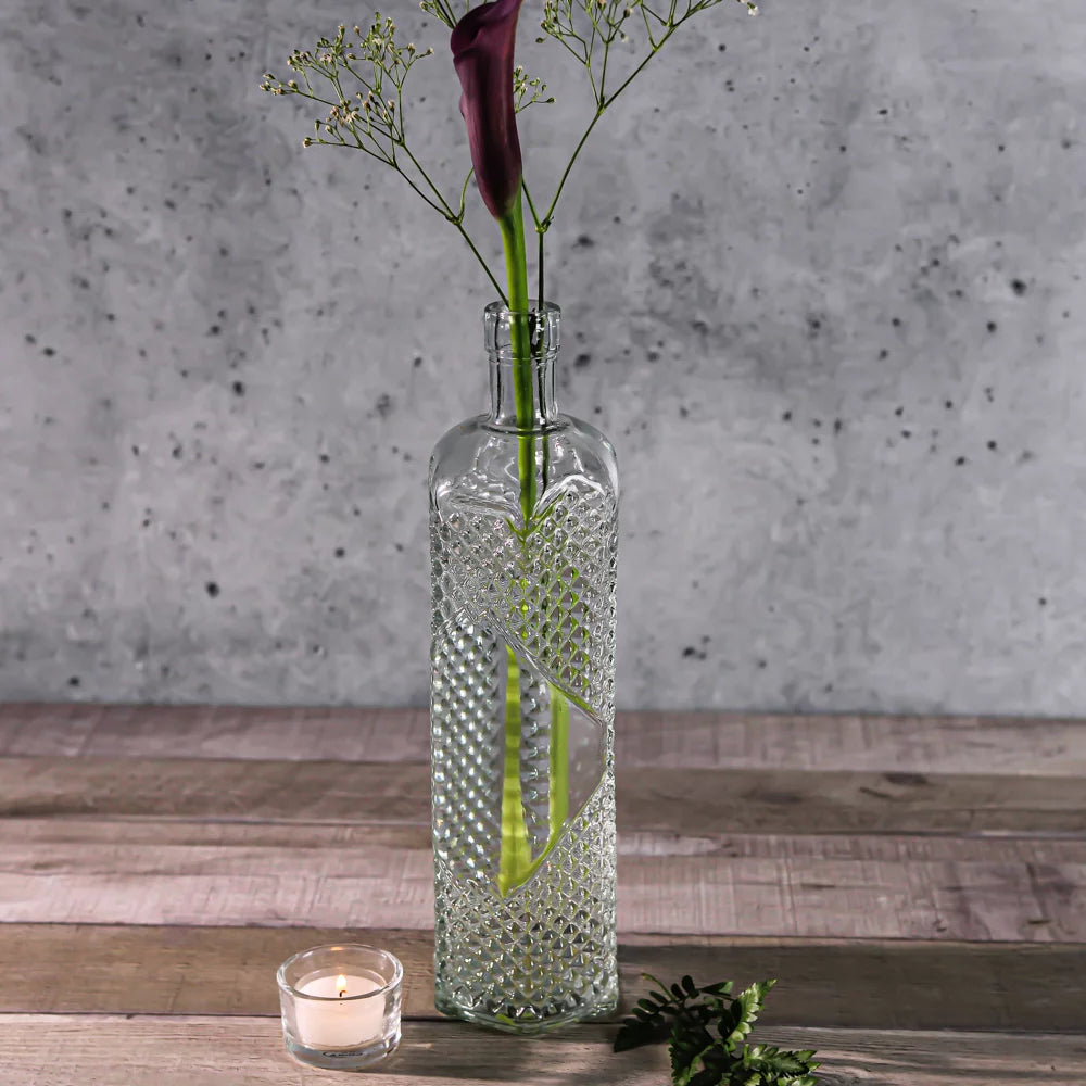 Textured Glass Bottle Set of 24 V425