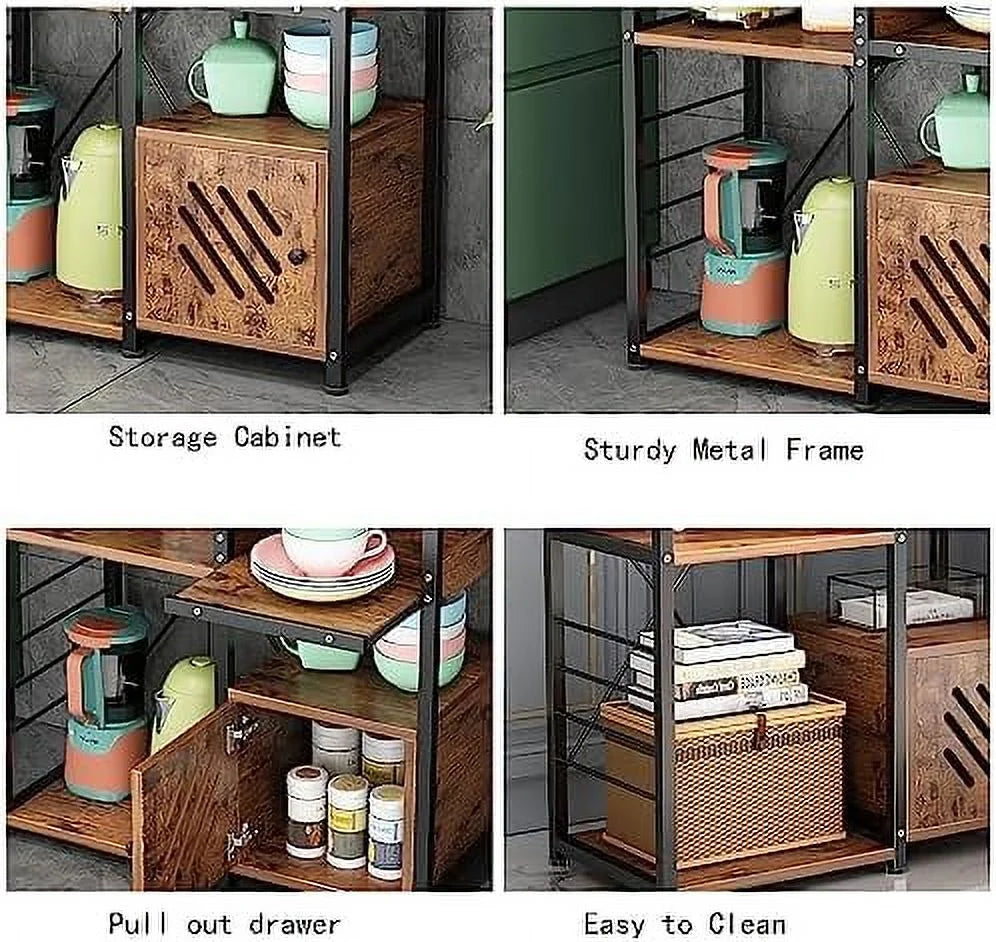 3-Tier Kitchen Baker's Rack with Cabinet Y373