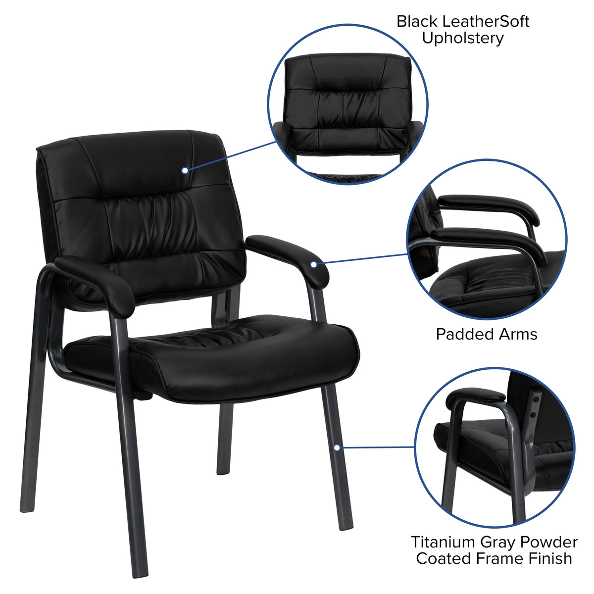 Leather Blend Reception Chair L8296