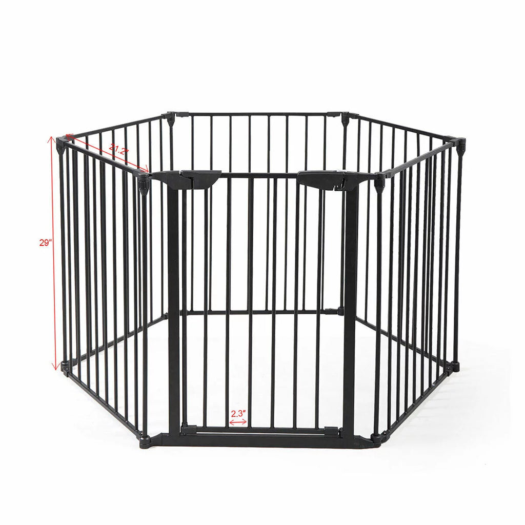 6 Panel Black Play Yard C74650