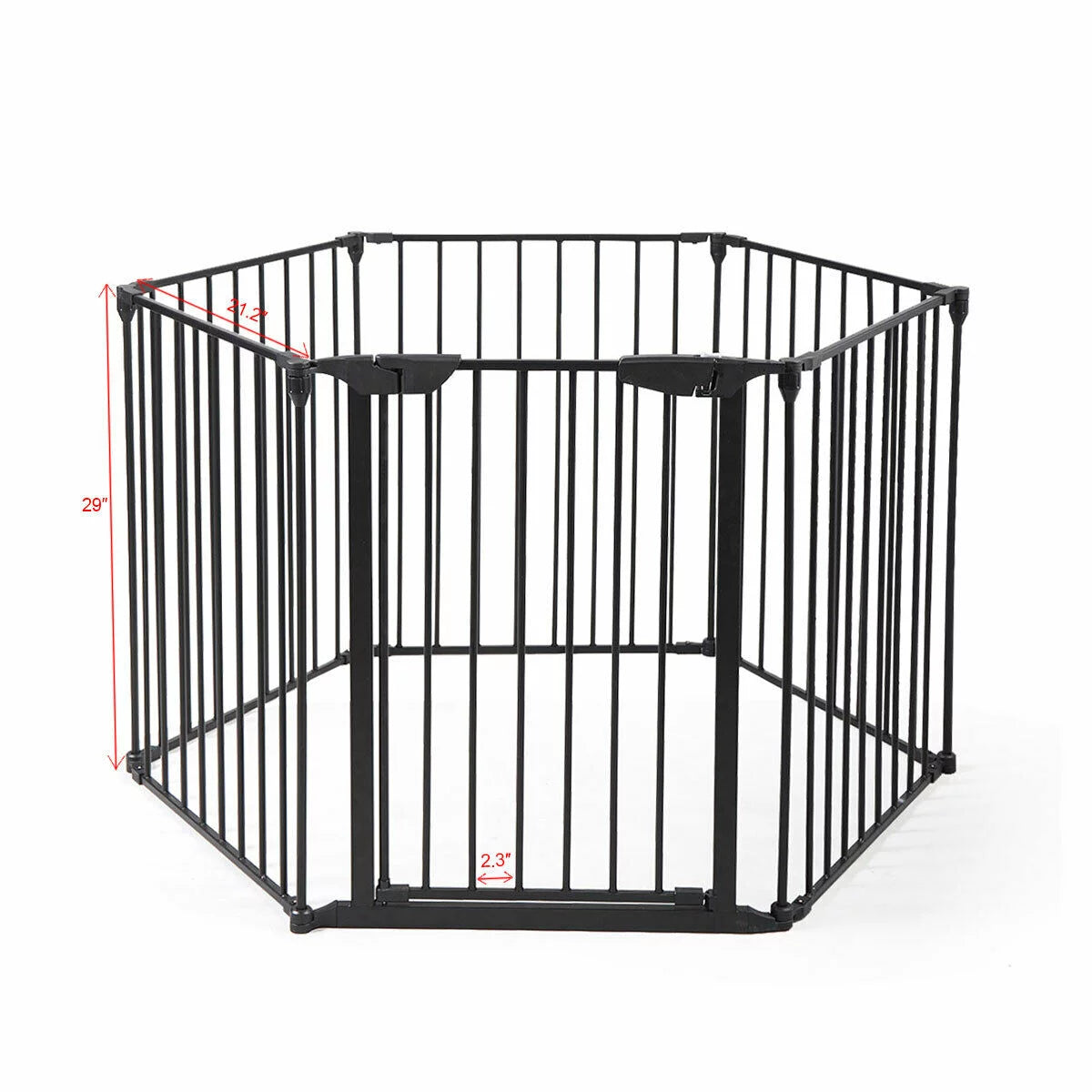 6 Panel Black Play Yard C74650