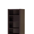 Modern MDF and Wood Bookcase with 9 Shelves in Dark Brown Y60599