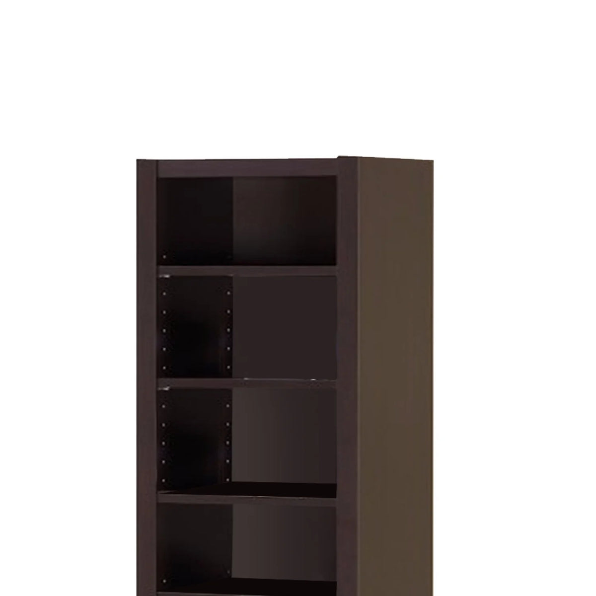 Modern MDF and Wood Bookcase with 9 Shelves in Dark Brown Y60599