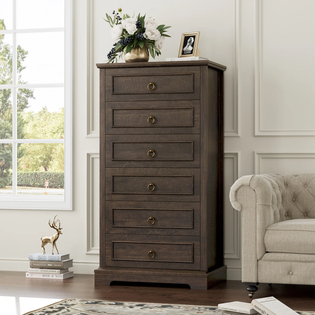 White 6 Drawer Wood Dresser G70973