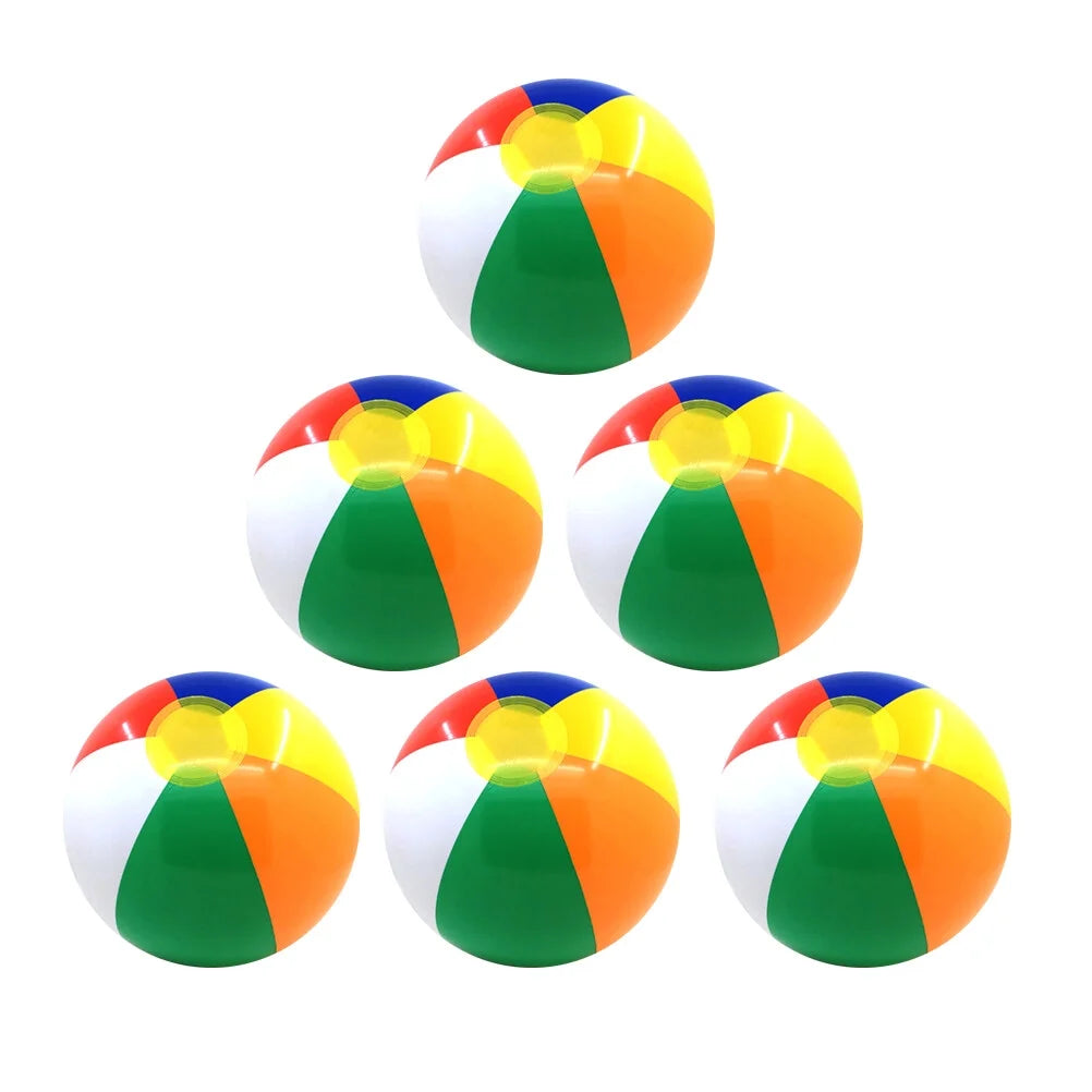 6 Pcs Colorful Inflatable Beach Ball Pool Toys Y3338