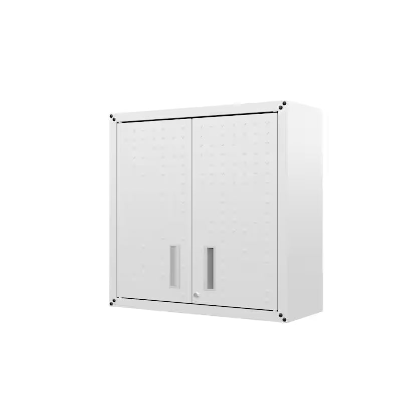 30 in. 2-Shelf Wall Mount Metal Garage Cabinet in White P337942