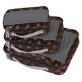 Brown Fleur De Lis Packing Cubes 3-Piece Set T102