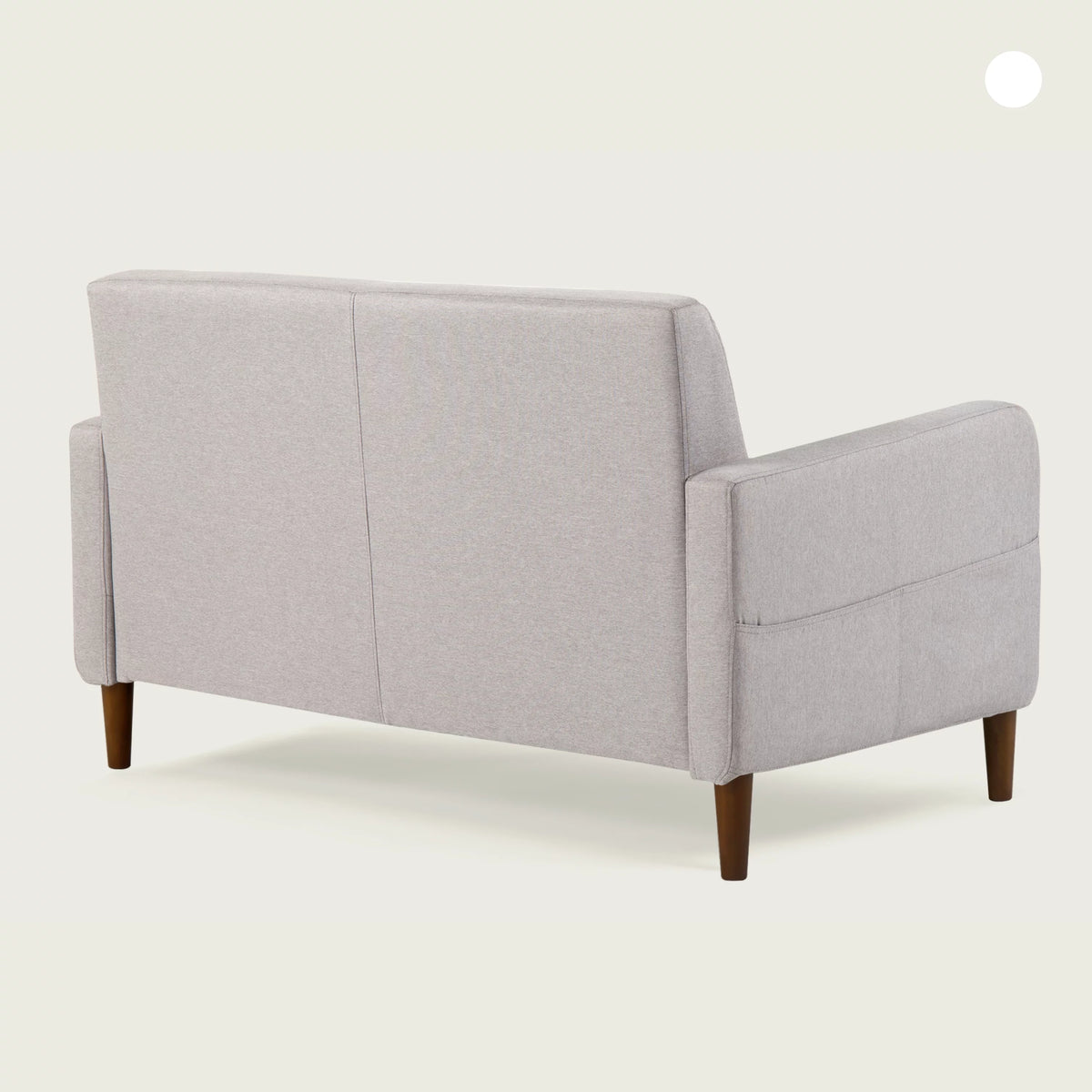 Light Grey Fabric Loveseat with Armrest Pockets L295