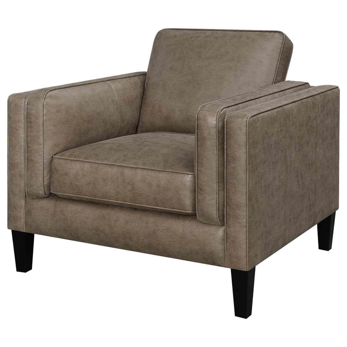Vintage Brown Upholstered Track Arms Chair S99867