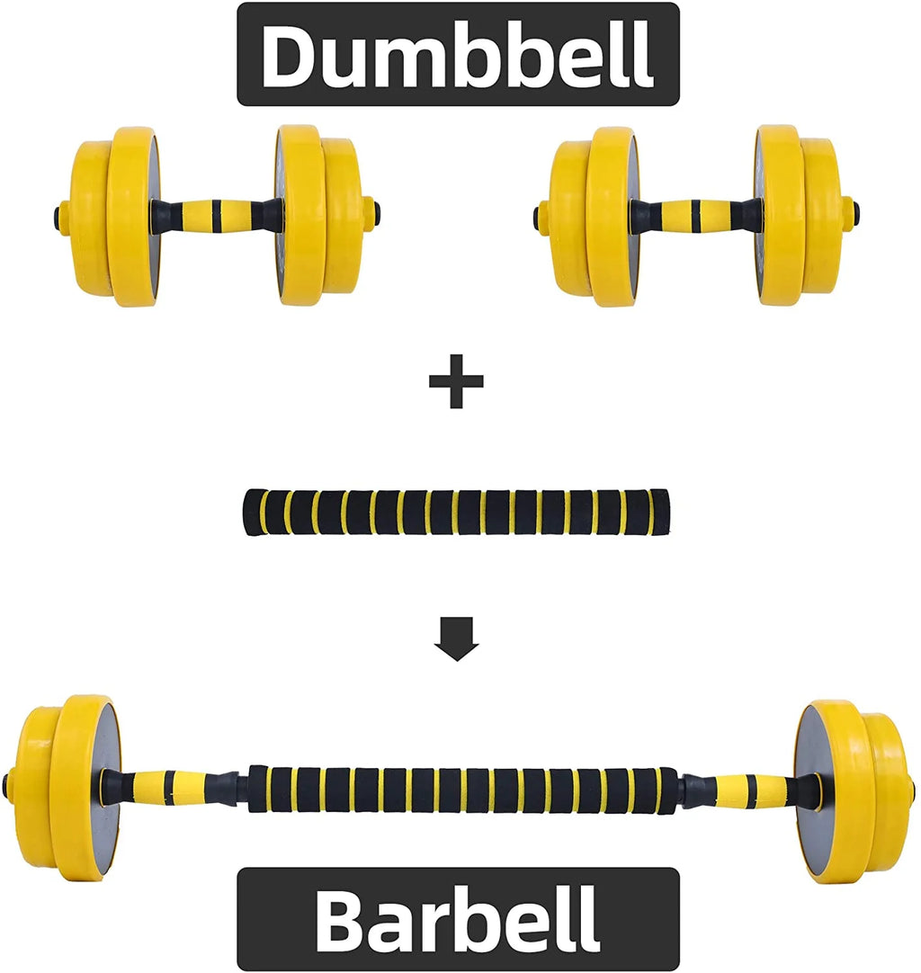 Adjustable Dumbbell Barbell Weight Pair 2-in-1 Set 22Lb A789