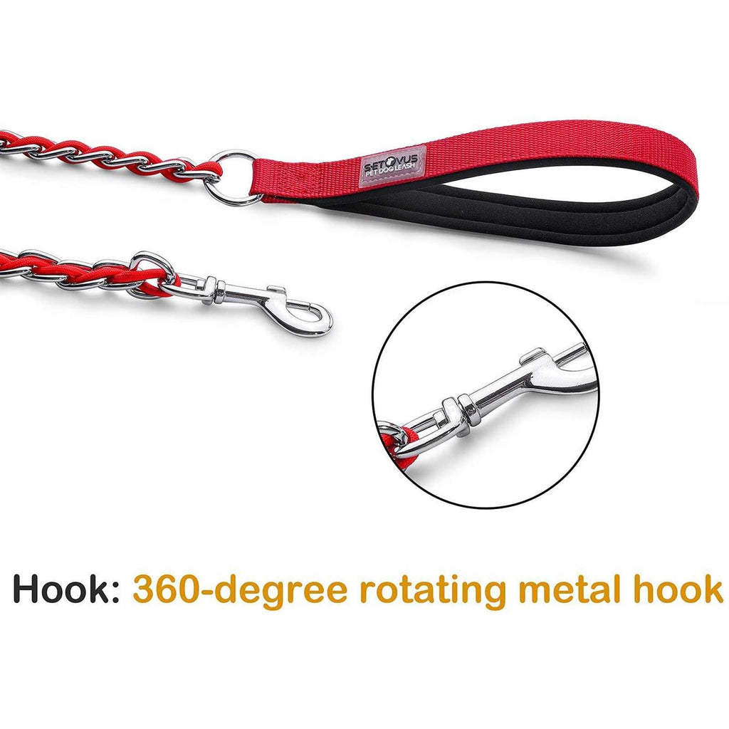 Chew Proof Metal Chain Dog Leash for Medium Large Dogs M42100