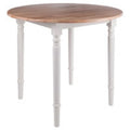Beige and White Round Drop Leaf Table W89386