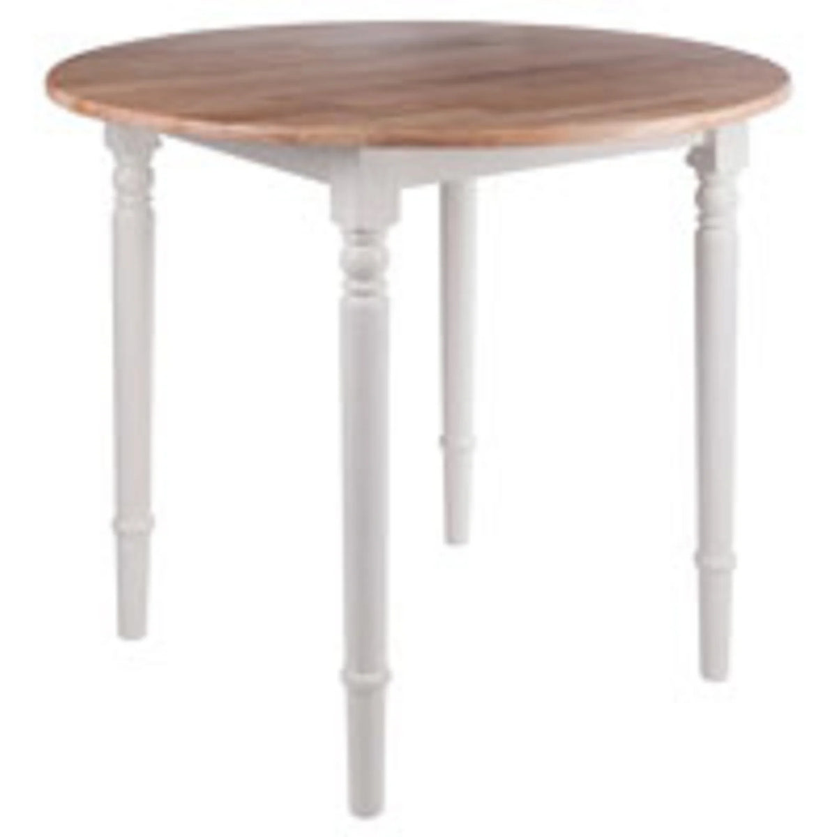 Beige and White Round Drop Leaf Table W89386
