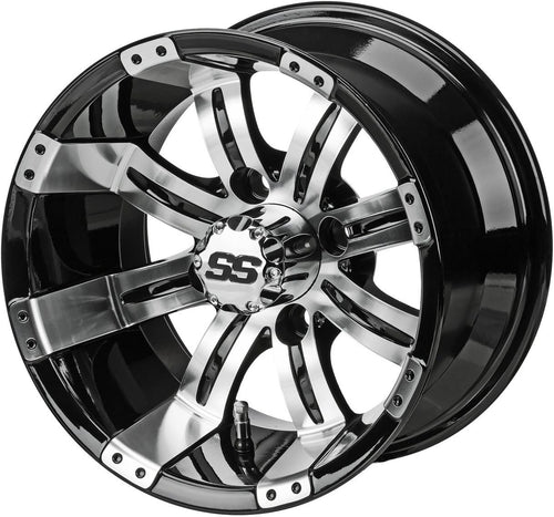 12 Tempest Machined/Black Wheels and 215/35-12 Low Profile DOT Tires Combo - Set of 4 A790
