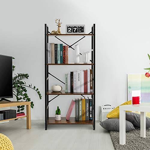4-Shelf Wood and Metal Bookcase G617903