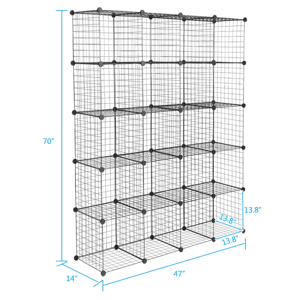 20-Cube Metal Wire Cube Storage Shelves Organizer Q572