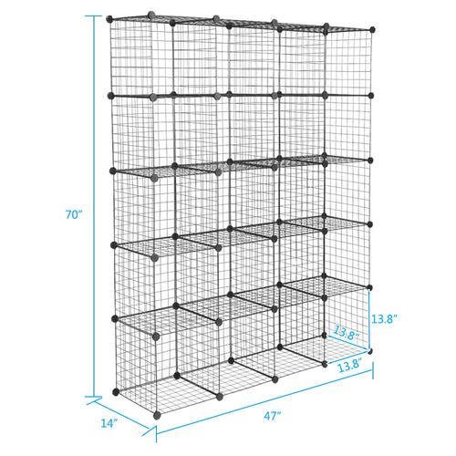 20-Cube Metal Wire Cube Storage Shelves Organizer Q572