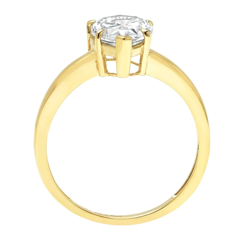 14K Yellow Gold Solitaire Engagement Ring size 8 V421388