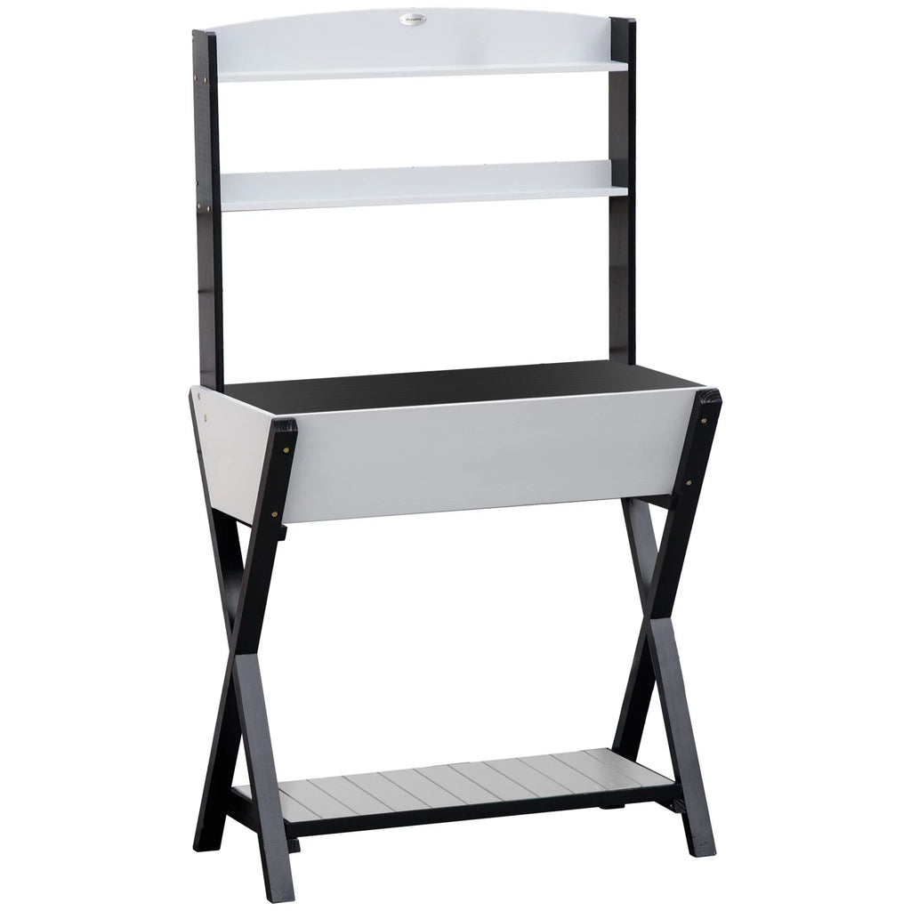 Wood Potting Bench Table with Storage Box H7753