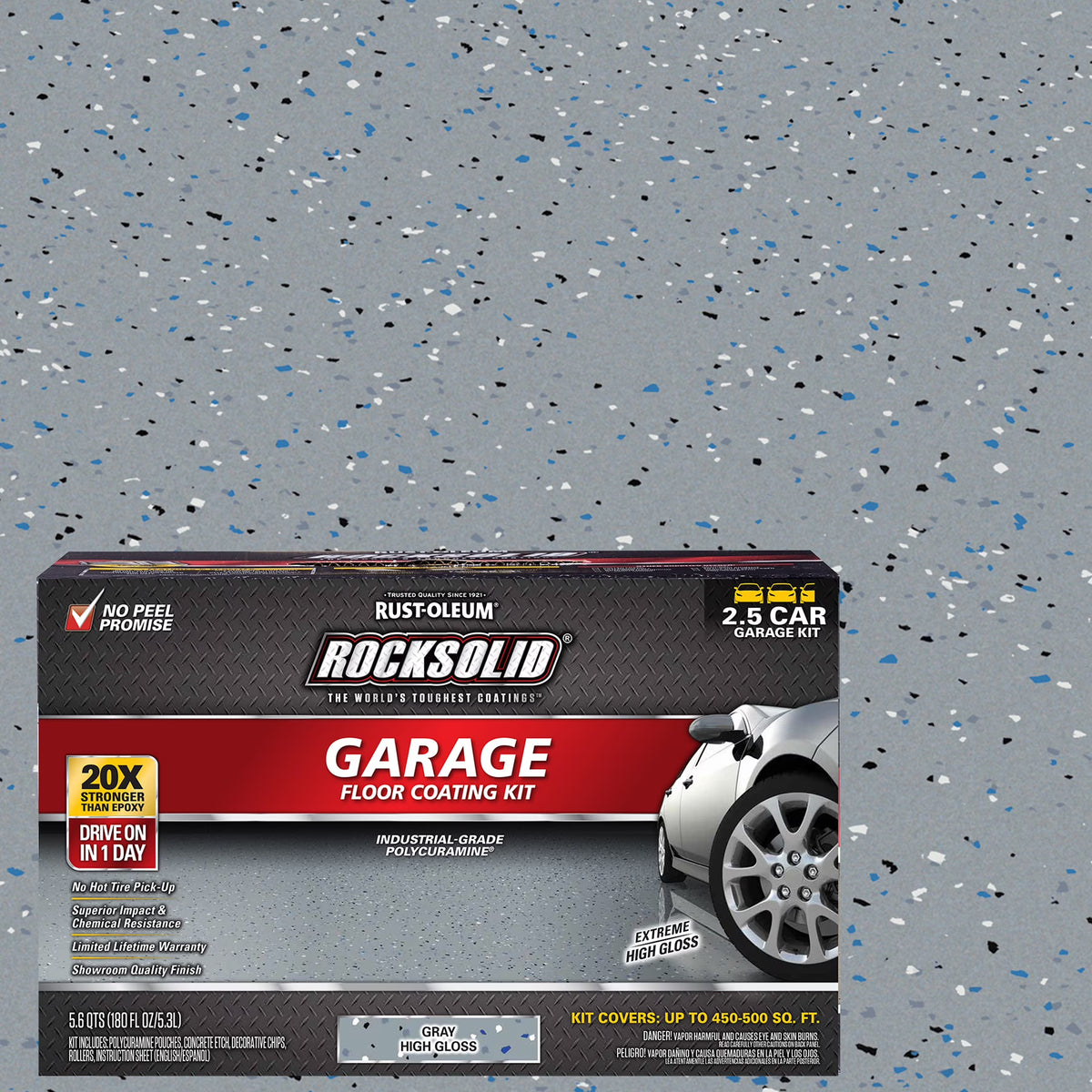 Gray High Gloss 180 oz Garage Floor Coating Kit C604488