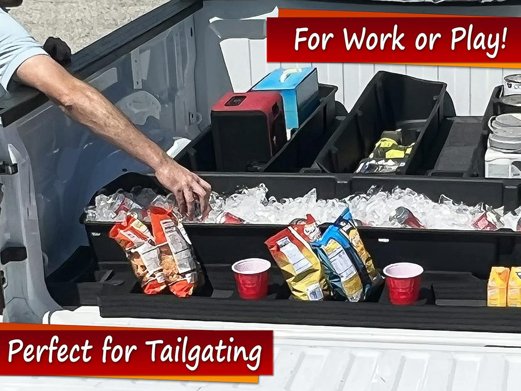 Complete Truck Bed Storage System Cargo Organizer with 4 Weatherproof Containers N7348