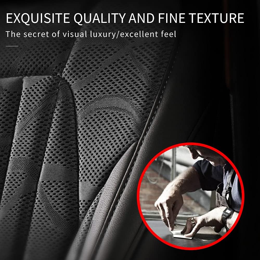 Faux Leather Car Seat Covers Full Set Black P655